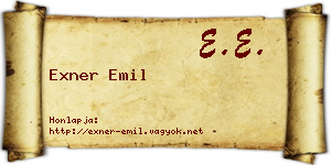 Exner Emil névjegykártya