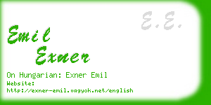 emil exner business card